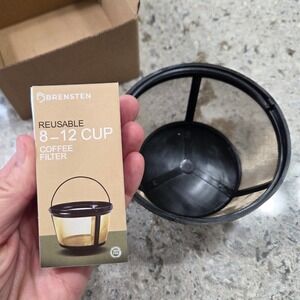 BRENSTEN Reusable Coffee Filter 8-12 Cup Basket‎ Style - Eco Friendly